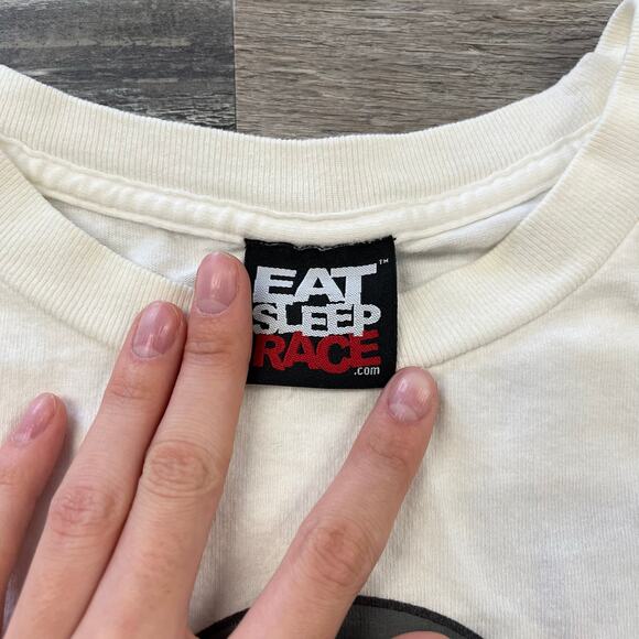 Vintage Y2k head Apparel Eat Sleep Race Mens XL Single Stitch T-Shirt Motorcycle - Picture 5 of 8